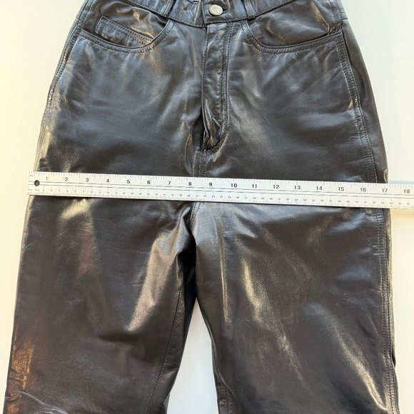 Berman's Vintage Leather Pants 12" Rise Black Size 7 - Picture 9 of 13